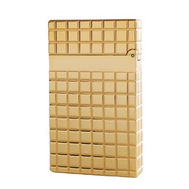 JTDunant Classic Plaid Lighter, Ligne 2 Lighters, Metal, Ping Sound, Inflatable, Soft Flame Adjustable, Birthday Gift for Men Friend Father (Gold)