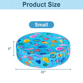 Docuwee Round Dog Pool Cover 32", Foldable Kiddie Solar Cover Fit Dog Collapsible Swimming Pool, Pets Kids Bath Tub, Anti-UV Dustproof Safety Pool Covers, Colorful Starfish