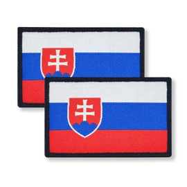 Overdecor Slovakia Slovak Flag Patch Tactical Military Patches - Hook and Loop Fastener, 2 Pack