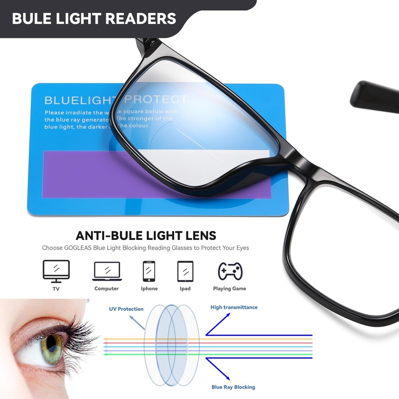 GOGELAS Bifocal Reading Glasses Men - Blue Light Blocking Computer