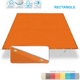 Patio Paradise 6' x 7' Sun Shade Sail Straight Edge, Rectangle Shade Canopy 240GSM Shade Cloth with Grommets Pergola Cover Replacement for Outdoor Backyard Garden, Customize, Orange