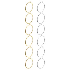 Mochity 4/5/6 Paar Ohrringe Edelstahl Damen, Creolen Gold Groß Für Damen, Hypoallergene Ohrringe Set Silber, Goldene Kreolen Creolen 20/30/40/50/60/70mm (B,Gold+Silber,6 Paar 40mm)