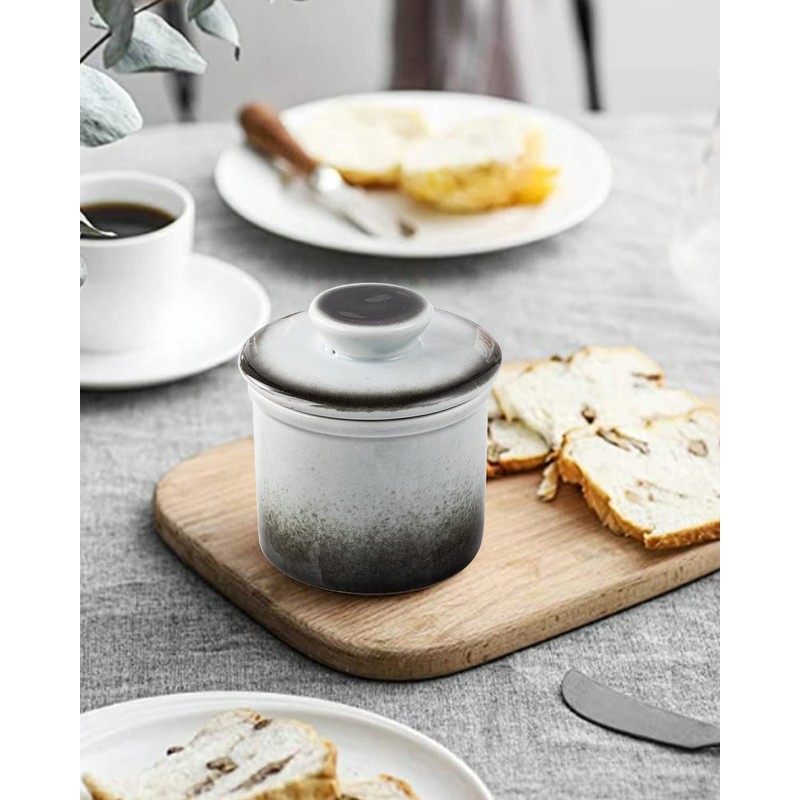 HOME DECOR Ceramic Butter Crock, French Butter Crock for Counter,