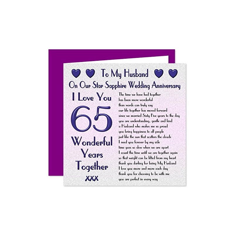 My Husband 65th Wedding Anniversary Card - On Our Star