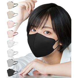 [TJ TRAD JAPAN] Easy to Breath Mask, Made in Japan, 3D Breathable Mask, Non-woven Fabric, 30 Pieces of High Breathability, Black x Black)