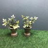 unknown Pair 1:12 Grey Plastic Planters Miniature Dollhouse 3” tall
