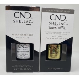 CND Set - 2 CND Shellac Wear Extend Base Coat 0.42 oz + Duraforce Top Coat 0.5oz