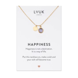 LUUK LIFESTYLE Waterproof Stainless Steel Necklace with Crystal Pendant, 50 cm, Friendship Chain with Glass Crystal, Gift Idea for Women, Stainless Steel Glass Crystal, Rhinestone
