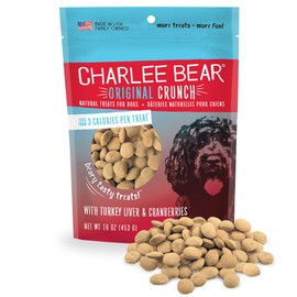 Charlee Bear Original Crunch Natural Dog Treats, Made in the USA, Low Calorie Treats for Training or Treating