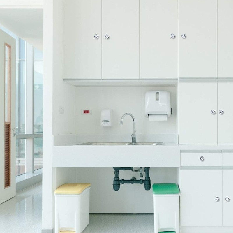 GoodtoU 12p Crystal Knobs Glass Drawer Knobs Dresser Knobs 30mm