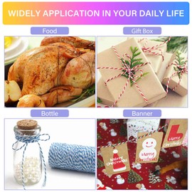 HULISEN Colorful Bakers Twine, 15 Rolls 2mm 3 Strands Cotton String for Cooking, Artworks, DIY Crafts, Plant Hanger and Embellishments, Festive Twine for Gift Wrapping (Each 164 Feet)