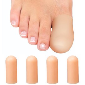 LINKPEACE Soft Gel Toe Cap - 10 Big Toe Protectors for Women & Men, Cushioning Toe Sleeves to Provide Relief from Missing/Ingrown Toenails, Corns, Calluses, Blisters, Hammer Toes (4)