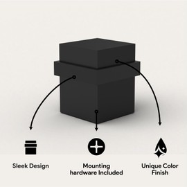 Mega Handles Square Floor Door Stopper, Quickly Installed Wall Protector Stopper, Wall Protectors from Door Knobs, Floor Door Stop with Mounting Hardware Included - Matte Black - 1.5 Inch