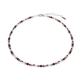 Adi-Modeschmuck Delicate glass necklace 'Sana', cut glass beads with small silver-plated cubes, handmade in Berlin, Glass