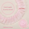 BENECREAT 8 Yards/7.3M Polyester Pleated Lace Trim, 40mm Wide Pink