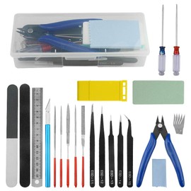 WMYCONGCONG 25 PCS Compatible with Gundam Modeler Basic Tools Craft Set Hobby Building Tools Kit for Basic Model Building Repairing and Fixing Blue
