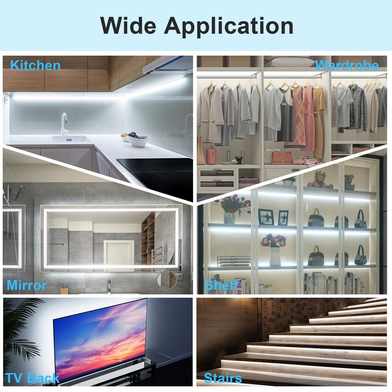 LAFULIT 10 PCS Under Cabinet Lights Kit, Motion Sensor LED
