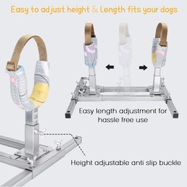 Helivivfy Adjustable Dog Breeding Rack, Pet Fixing Stand Adjustable Height and Length Shoulder Height 5.9-13.8 in Comfortable Design & Easy to Clean for Small Dog Feeding Bathing and Trimming