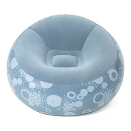 Bestway Sillon Inflable Individual Elegante Compacto Puff Gris Msi