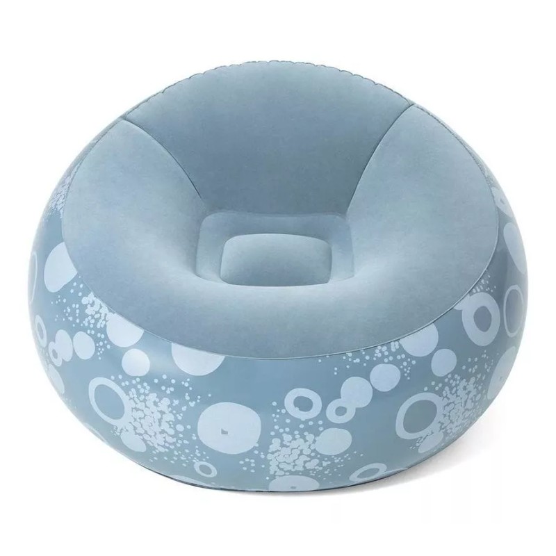 Bestway Sillon Inflable Individual Elegante Compacto Puff Gris Msi