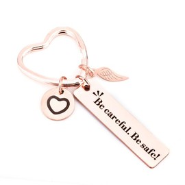Drive Safe Keychain Gift for Men - Thoughtful Ideas for Husband, Father, Firefighter - Christmas Key Chains