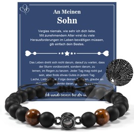 YELUWA Gift For Son, To My Son Bracelet, Son Gifts From Mum, Mother Son Gift, I Love You in 100 Languages Bracelet 18th Birthday Boy Best Son Bracelet From Mum Dad Parents, Stainless Steel, Bead