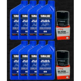 YAMAHA 25' Boat OEM Oil Change Kit Jet Boat 4W Yamalube w/ 69J-13440-04 Filters
