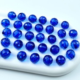Tingoons 1000 PCS 6mm Acrylic Round Faceted Beads Crystal Spacer Beads Multiple Faceted Loose Beads for DIY Jewelry Making Bracelet Necklace Earring Wind Chimes Wine Charms Sun Catchers(Sapphire)