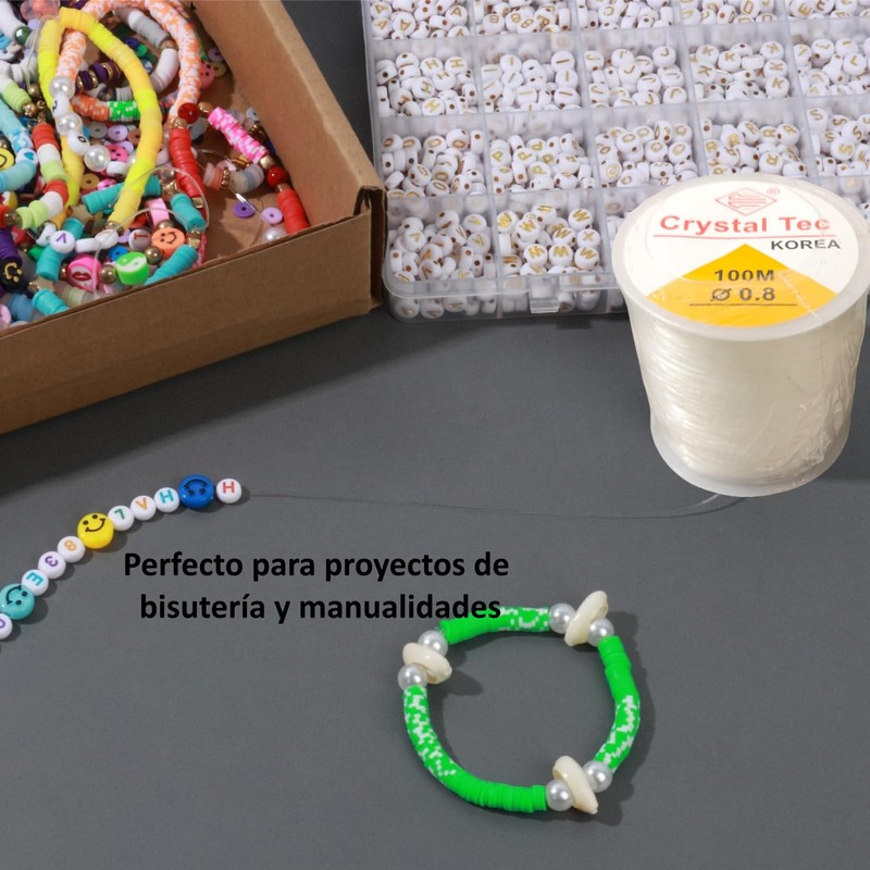 INOVIS 3 Hilos Elastico Transparente para Pulseras Bisuteria Manualidades Cordon