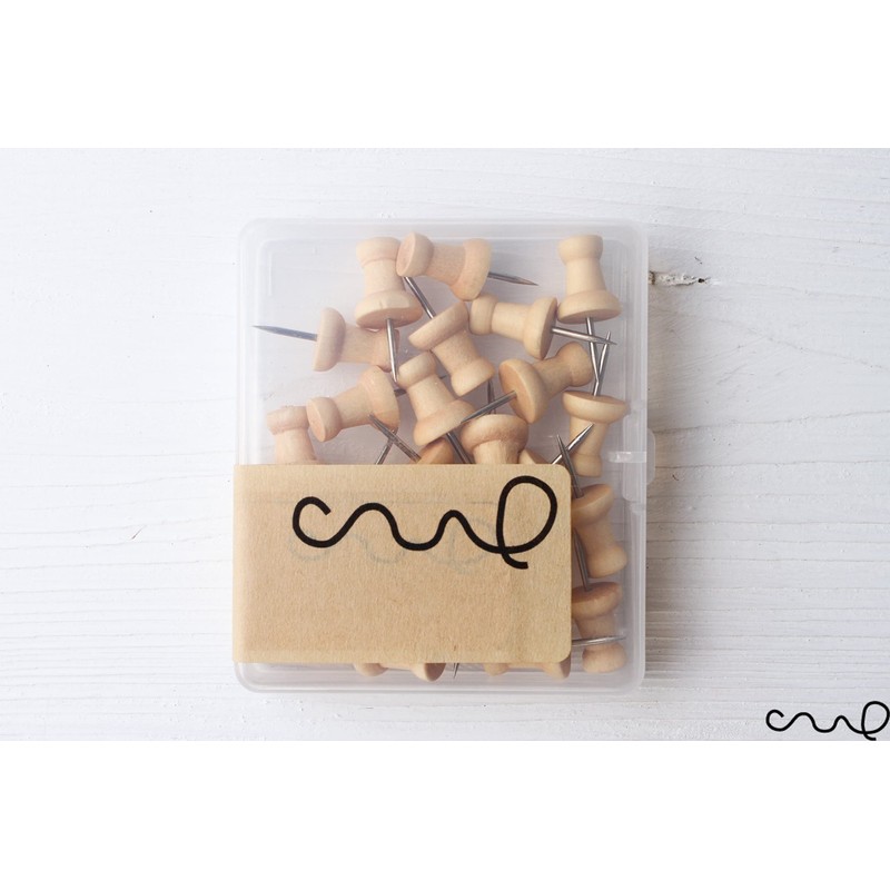 redchocol8® Light Brown Wooden Push Pins (A pack of 25