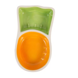 GANAZONO Guinea Pig Bowl Carrot Shape Ceramic Feeding Dish for Hamsters Rats and Pets Durable Easy to Clean for Daily Feeding Needs