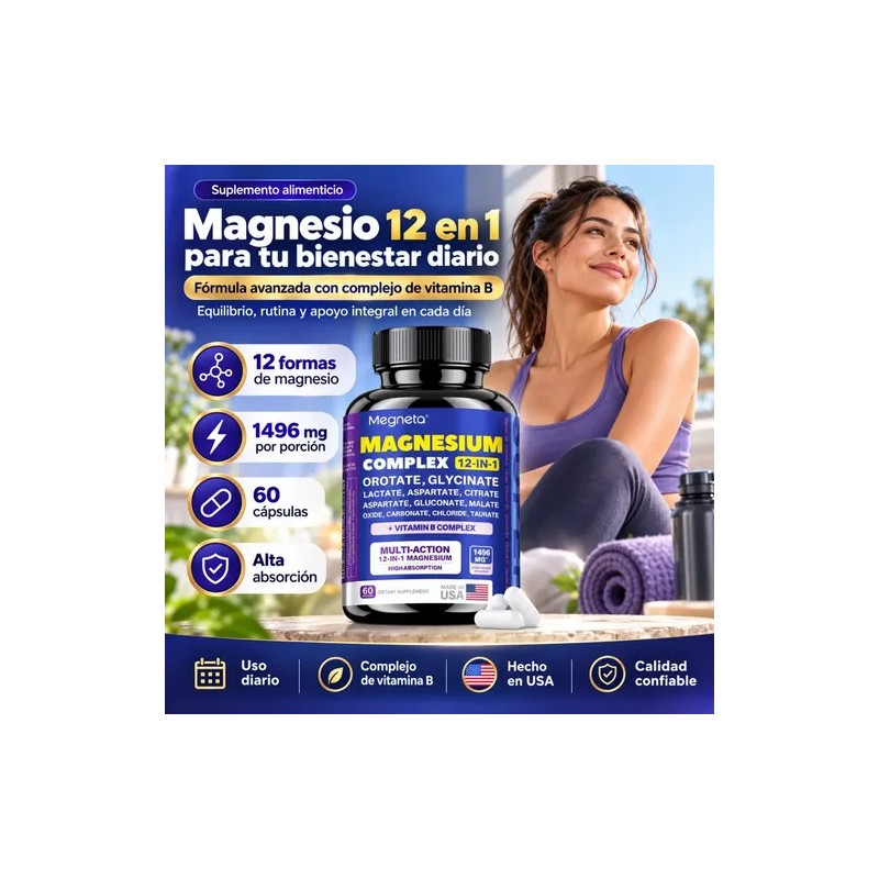 Complejo Magnesio 1496 Vitamina Cápsulas Diario