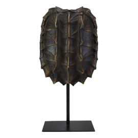 Ebros Large Nautical Reptile Realistic Alligator Snapping Turtle Shell Sculpture On Museum Gallery Metal Mount 20.5" High Tortoise Taxidermy Model Shells Rustic Figurine Statue