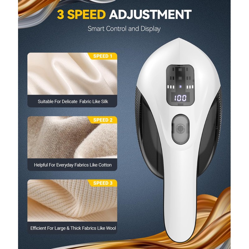 Rechargeable Fabric Shaver and Lint Remover, 3-Speed Adjustable Sweater Shaver