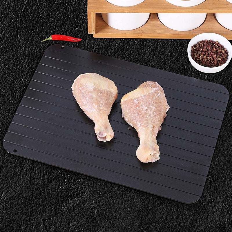 Quick Defrosting Tray, Black Home Restaurant Kitchen Aluminum Alloy Mellow