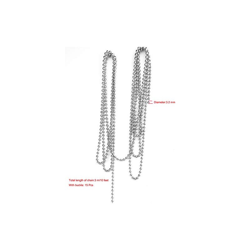 10 Feet Stainless Steel Beaded Pull Chain Extension with Connector,Beaded