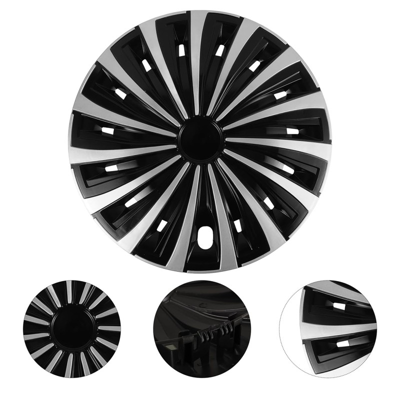 GLEAVI 12 Wheel Caps Wheel Covers: Decorative Black Wheel Hub