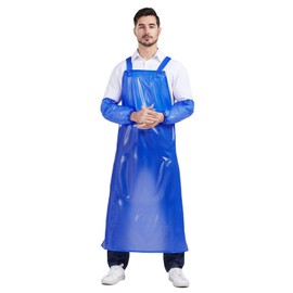 Nanxson Waterproof Apron PVC Double shoulder backpack Adjustable Work Apron for Industry,Food service,Butcher,Cleaning Fish CF3109