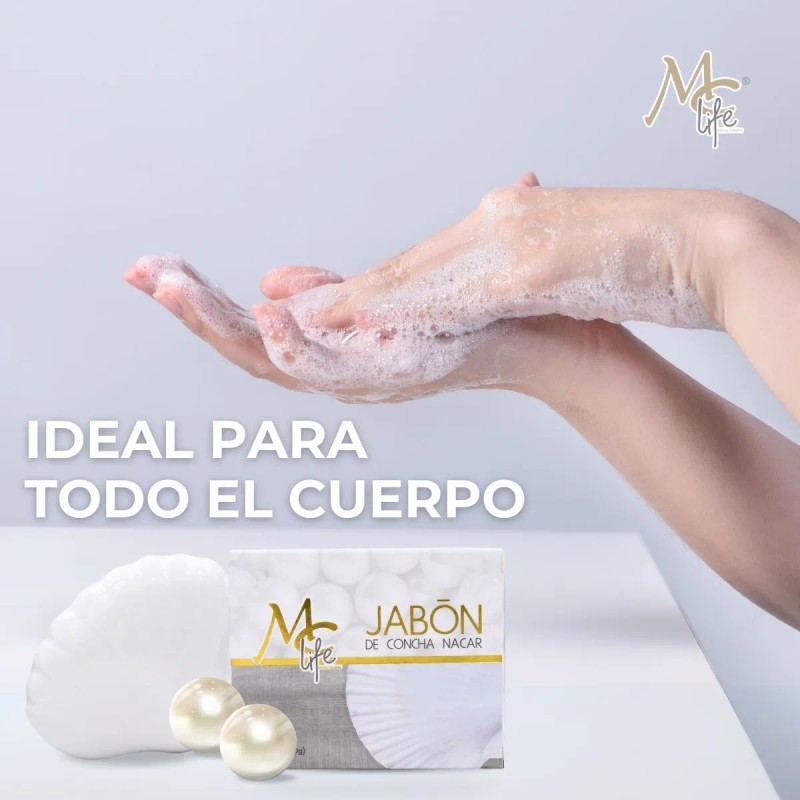Jabón Concha Nácar Barra Nails Life Aclarante Unifica Disminuye Manchas