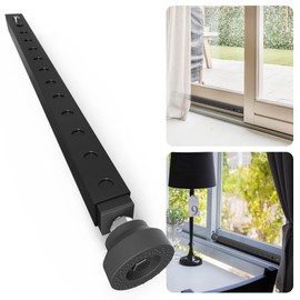 Gadgetzan Adjustable Window Security Bar,17-33 Inch Sliding Door Security Bar Lock with Rubber Base,Window Stopper for Patio Sliding Glass Door/Sliding Window/Anti-Theft/Child Safety (Black - 1 Pack)