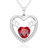 Reindeer Antler Love Heart Garnet Necklace for Women – S925