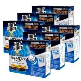 Hot Shot No-Mess! Fogger With Odor Neutralizer 3 Count-1.2 Ounce Cans, Kills Hidden Bugs, No Need To Turn Off Pilot Lights, 6 Pack