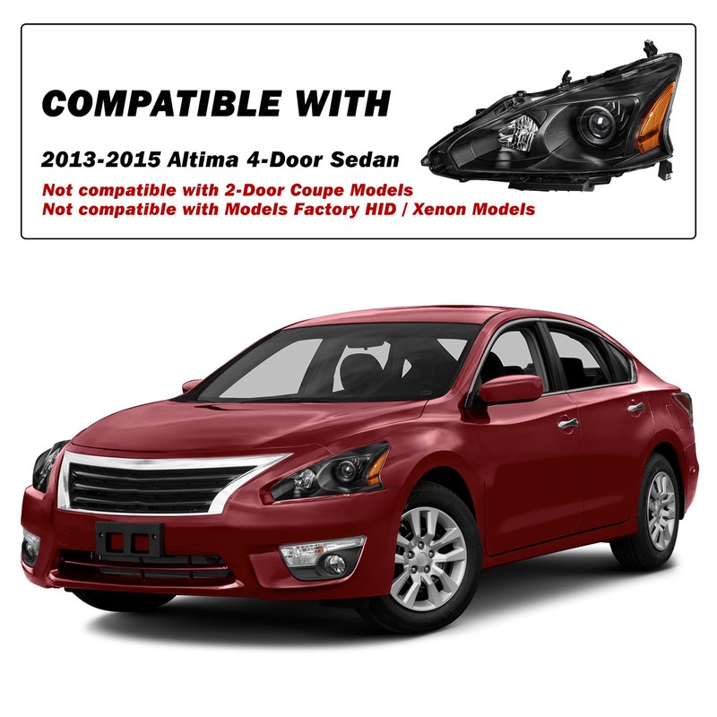 SOCKIR Headlight Assembly Compatible with 4-Door Sedan 2013 2014 2015