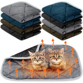Clysee 8 Pack Self Heating Cat Mat Self Warming Cat Bed Extra Warm Thermal Pet Bed Mat Reflects Body Heat Washable Dog Crate Pad for Indoor Outdoor Pets(Mixing Color,16 x 20 Inch)