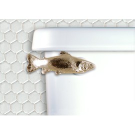 Functional Fine Art Trout Toilet Flush Handle - Front Mount - Chrome Finish