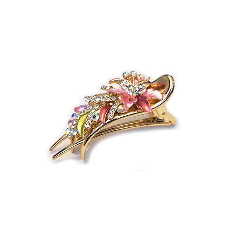 HAND No.055 Elegant Beautiful Shiny Flower Design Hair Clips/Clamps -