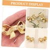 FELTECHELECTR 2pcs Brass Bow Handle Matte Cabinet Knob Covers Hinges
