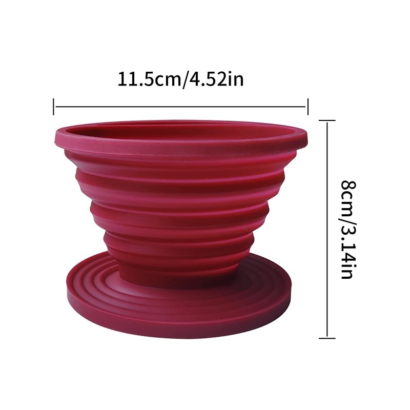zhuohai Collapsible Silicone Coffee Dripper, Reusable Coffee Filter Cone for