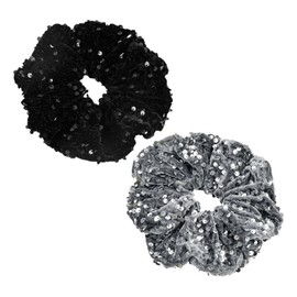 Minkissy Elegant Sequins Hair Ties Stretchy Ponytail Hair Bands for Women Teen Girls