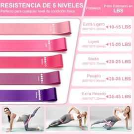 OUARTV 9 en 1 Pilates Kit, Kit de Pilates con Pelota Yoga 9.84in,Aro Pilates 13in, 5 Bandas de Resistencia, Equipo de Pilates para Entrenamientos en C